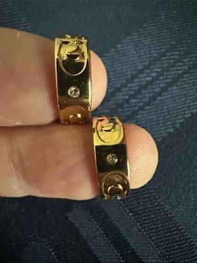 COACH Polished Gold Half-Hoop Earrings